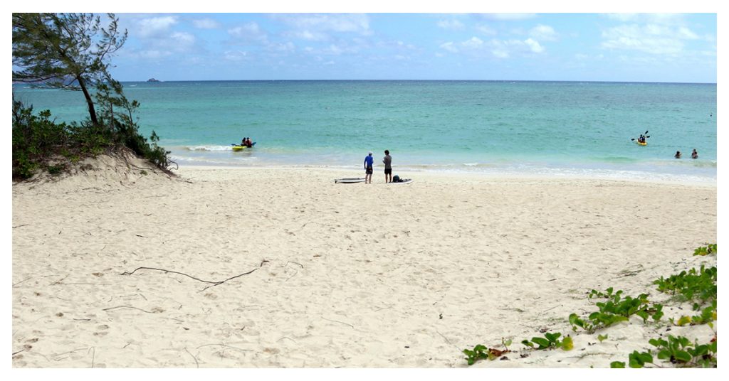 The sand is soft and white