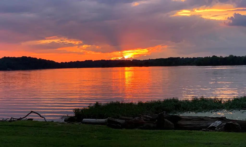 Sunset View from Cedar Creek Campground near Old Hickory Lake